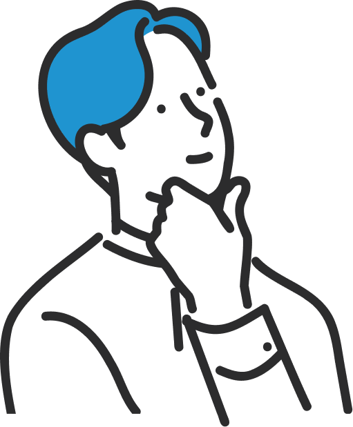 考える男性のイラスト